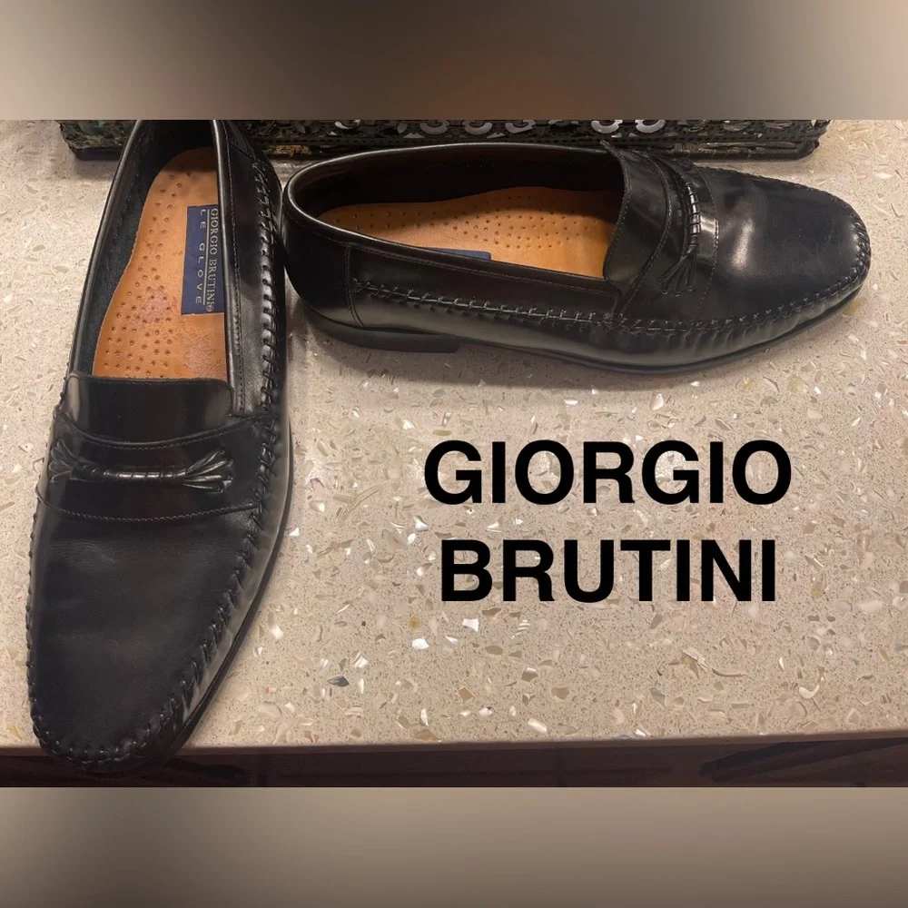 Giorgio Brutini Classic Black Leather Loafers